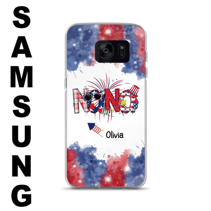 Custom Personalized Grandma Phone Case - 4th of July Mimi Phone Case With Child Names - Up To 10 Children - Gift Idea For Grandma - Cases For Iphone And Samsung