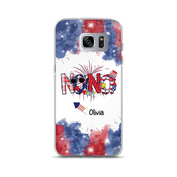 Custom Personalized Grandma Phone Case - 4th of July Mimi Phone Case With Child Names - Up To 10 Children - Gift Idea For Grandma - Cases For Iphone And Samsung