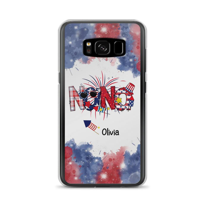 Custom Personalized Grandma Phone Case - 4th of July Mimi Phone Case With Child Names - Up To 10 Children - Gift Idea For Grandma - Cases For Iphone And Samsung