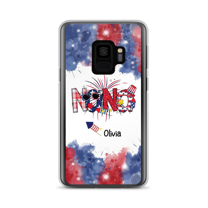 Custom Personalized Grandma Phone Case - 4th of July Mimi Phone Case With Child Names - Up To 10 Children - Gift Idea For Grandma - Cases For Iphone And Samsung