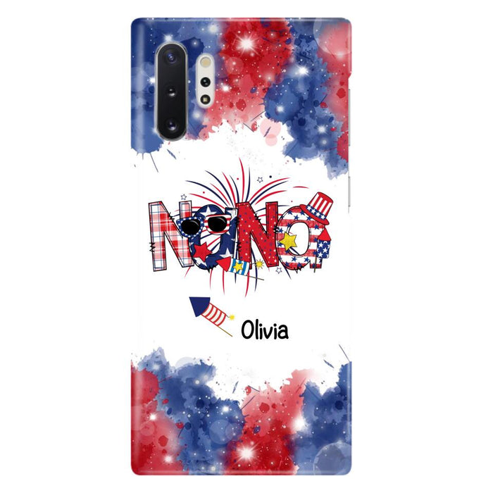 Custom Personalized Grandma Phone Case - 4th of July Mimi Phone Case With Child Names - Up To 10 Children - Gift Idea For Grandma - Cases For Iphone And Samsung