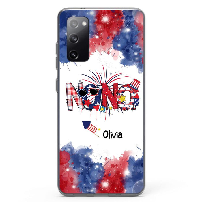 Custom Personalized Grandma Phone Case - 4th of July Mimi Phone Case With Child Names - Up To 10 Children - Gift Idea For Grandma - Cases For Iphone And Samsung