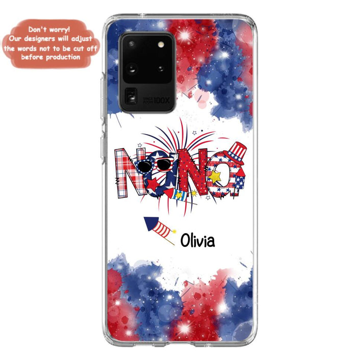 Custom Personalized Grandma Phone Case - 4th of July Mimi Phone Case With Child Names - Up To 10 Children - Gift Idea For Grandma - Cases For Iphone And Samsung