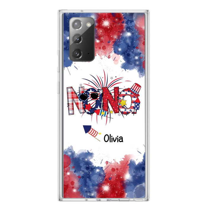 Custom Personalized Grandma Phone Case - 4th of July Mimi Phone Case With Child Names - Up To 10 Children - Gift Idea For Grandma - Cases For Iphone And Samsung