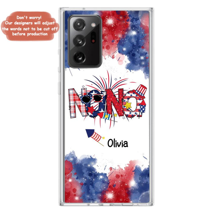 Custom Personalized Grandma Phone Case - 4th of July Mimi Phone Case With Child Names - Up To 10 Children - Gift Idea For Grandma - Cases For Iphone And Samsung