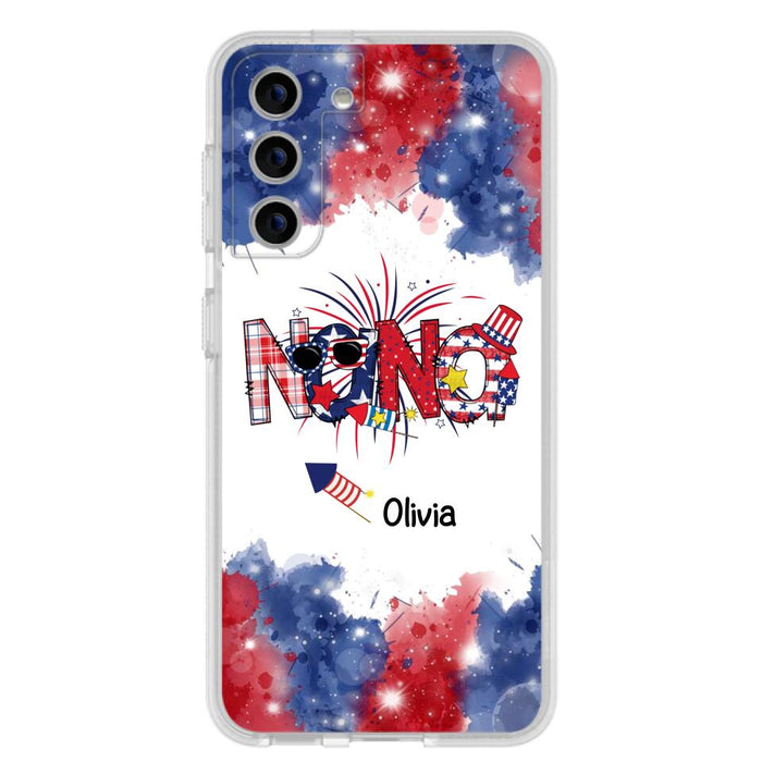 Custom Personalized Grandma Phone Case - 4th of July Mimi Phone Case With Child Names - Up To 10 Children - Gift Idea For Grandma - Cases For Iphone And Samsung