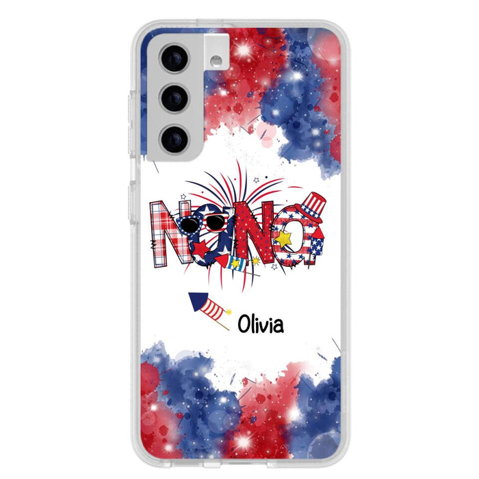 Custom Personalized Grandma Phone Case - 4th of July Mimi Phone Case With Child Names - Up To 10 Children - Gift Idea For Grandma - Cases For Iphone And Samsung