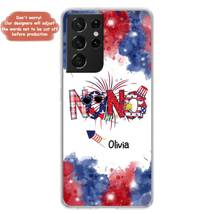 Custom Personalized Grandma Phone Case - 4th of July Mimi Phone Case With Child Names - Up To 10 Children - Gift Idea For Grandma - Cases For Iphone And Samsung