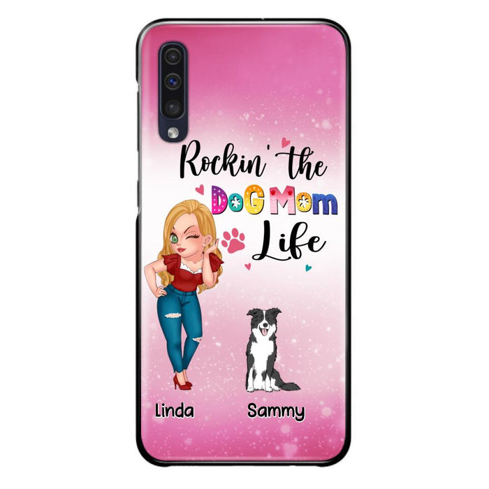 Custom Personalized Dog Mom Phone Case - Upto 6 Dogs - Gift Idea For Dog Lover - Rockin' The The Dog Mom Life - Case for iPhone/Samsung