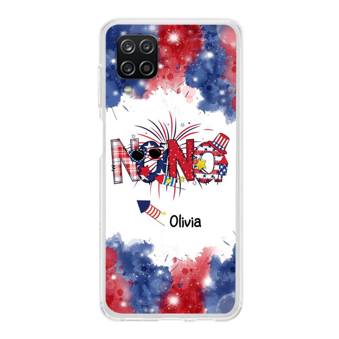 Custom Personalized Grandma Phone Case - 4th of July Mimi Phone Case With Child Names - Up To 10 Children - Gift Idea For Grandma - Cases For Iphone And Samsung