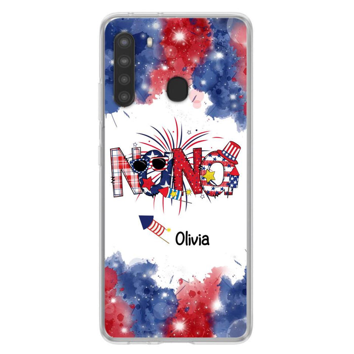 Custom Personalized Grandma Phone Case - 4th of July Mimi Phone Case With Child Names - Up To 10 Children - Gift Idea For Grandma - Cases For Iphone And Samsung