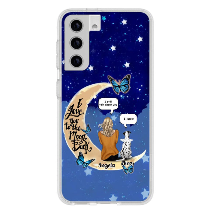 Custom Personalized Memorial Pet Phone Case - Up to 4 Pets - Best Gift For Dog/Cat Lover - I Love You To The Moon & Back - For iPhone And Samsung Phone Case