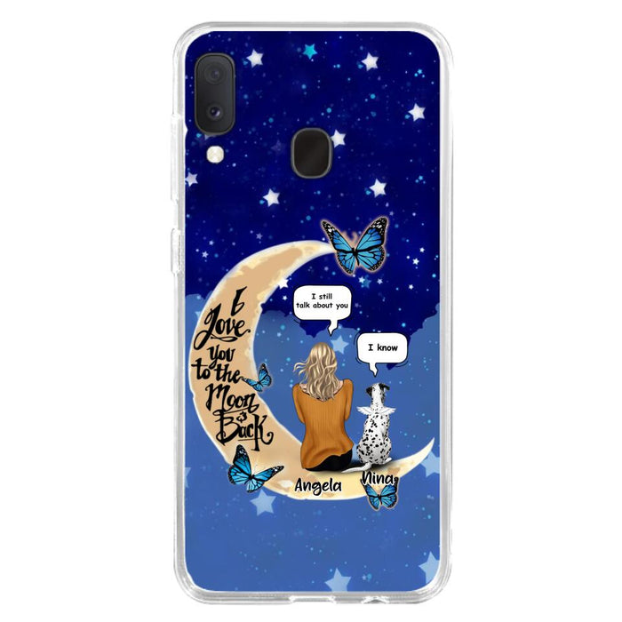 Custom Personalized Memorial Pet Phone Case - Up to 4 Pets - Best Gift For Dog/Cat Lover - I Love You To The Moon & Back - For iPhone And Samsung Phone Case