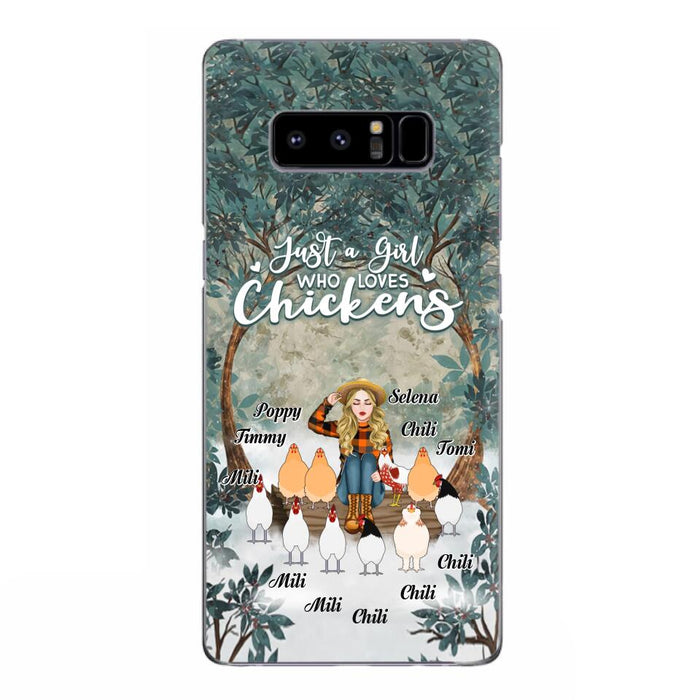 Custom Personalized Just A Girl Who Loves Chickens Phone Case - Girl With Upto 10 Chickens - Case For iPhone And Samsung