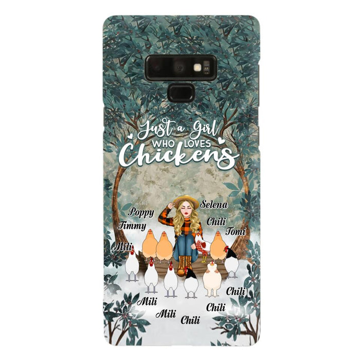 Custom Personalized Just A Girl Who Loves Chickens Phone Case - Girl With Upto 10 Chickens - Case For iPhone And Samsung