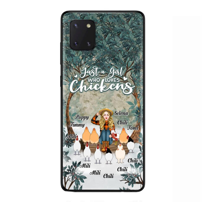 Custom Personalized Just A Girl Who Loves Chickens Phone Case - Girl With Upto 10 Chickens - Case For iPhone And Samsung