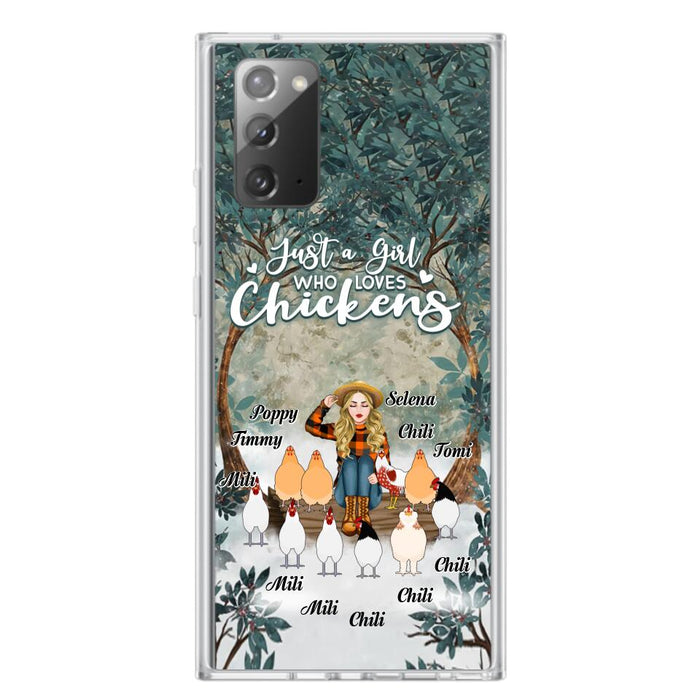 Custom Personalized Just A Girl Who Loves Chickens Phone Case - Girl With Upto 10 Chickens - Case For iPhone And Samsung