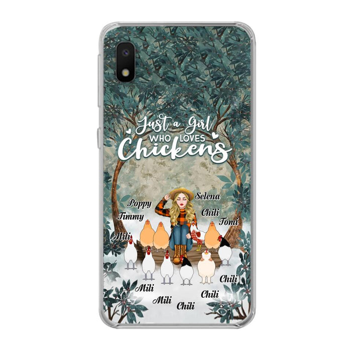 Custom Personalized Just A Girl Who Loves Chickens Phone Case - Girl With Upto 10 Chickens - Case For iPhone And Samsung