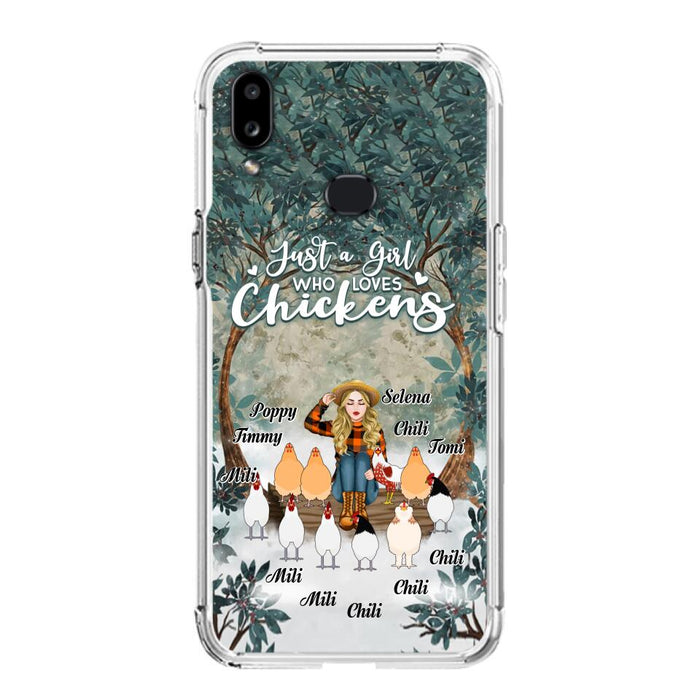 Custom Personalized Just A Girl Who Loves Chickens Phone Case - Girl With Upto 10 Chickens - Case For iPhone And Samsung