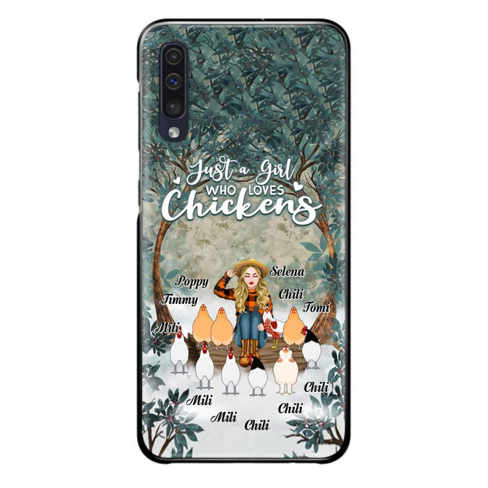 Custom Personalized Just A Girl Who Loves Chickens Phone Case - Girl With Upto 10 Chickens - Case For iPhone And Samsung