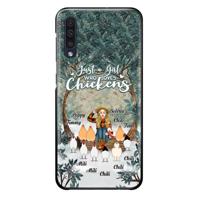 Custom Personalized Just A Girl Who Loves Chickens Phone Case - Girl With Upto 10 Chickens - Case For iPhone And Samsung