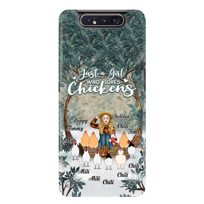 Custom Personalized Just A Girl Who Loves Chickens Phone Case - Girl With Upto 10 Chickens - Case For iPhone And Samsung