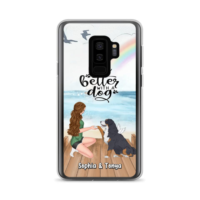 Custom Personalized Dog Mom Phone Case - Gift Idea For Dog Lovers - Life Is Better With A Dog - Case for iPhone & Samsung