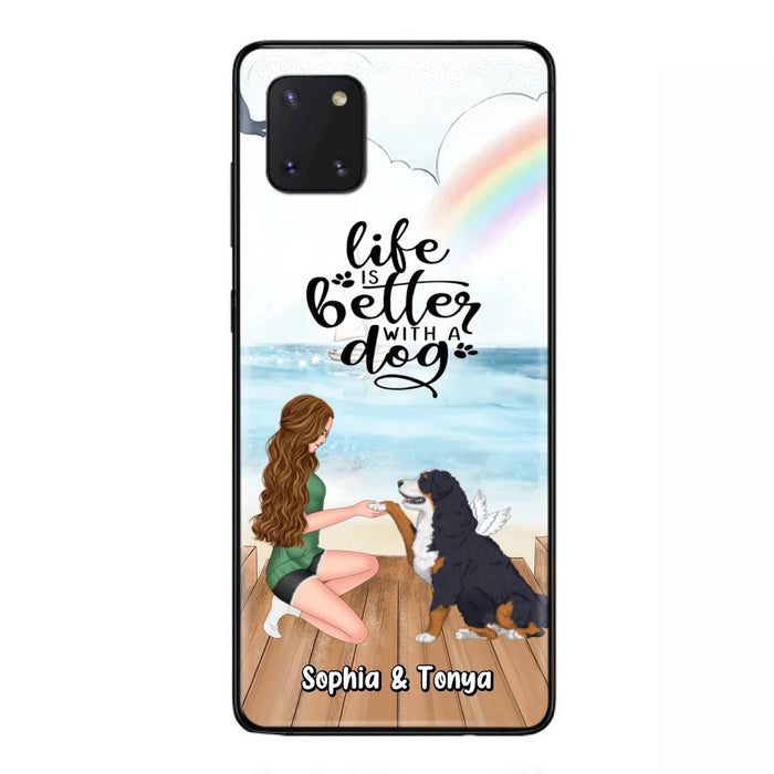 Custom Personalized Dog Mom Phone Case - Gift Idea For Dog Lovers - Life Is Better With A Dog - Case for iPhone & Samsung