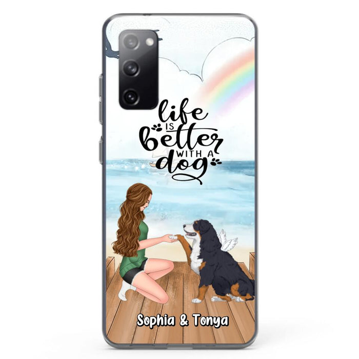 Custom Personalized Dog Mom Phone Case - Gift Idea For Dog Lovers - Life Is Better With A Dog - Case for iPhone & Samsung