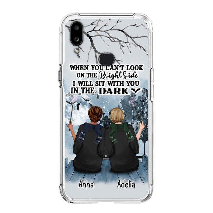 Custom Personalized Friends Witches Phone Case - Upto 4 Witches - Halloween Gift Idea For Friends/Sisters - When You Can't Look On The Bright Side I Will Sit With You In The Dark - Case for iPhone/Samsung