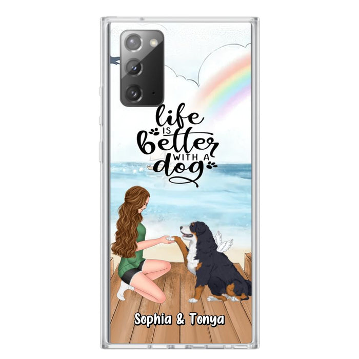 Custom Personalized Dog Mom Phone Case - Gift Idea For Dog Lovers - Life Is Better With A Dog - Case for iPhone & Samsung