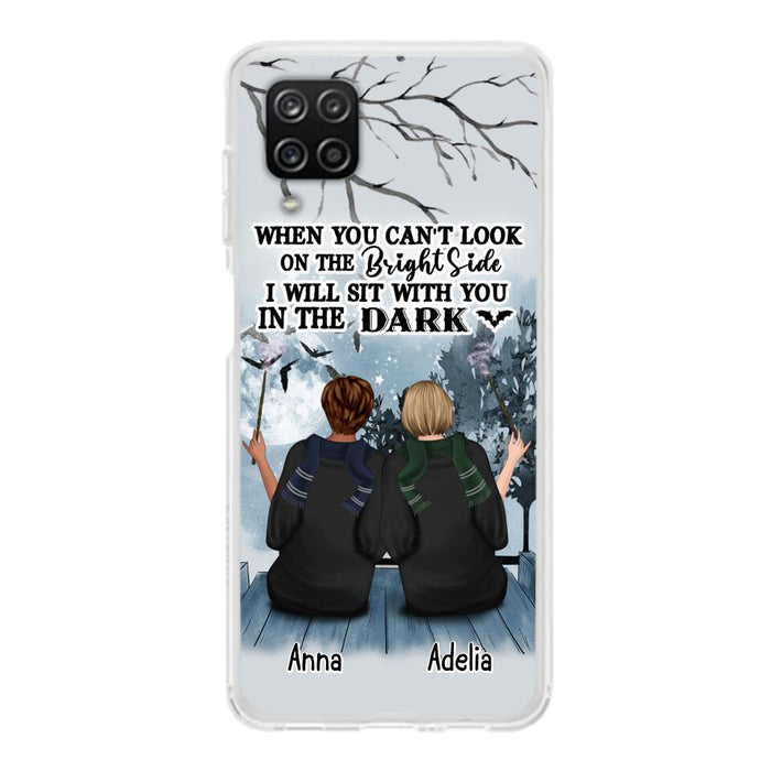 Custom Personalized Friends Witches Phone Case - Upto 4 Witches - Halloween Gift Idea For Friends/Sisters - When You Can't Look On The Bright Side I Will Sit With You In The Dark - Case for iPhone/Samsung