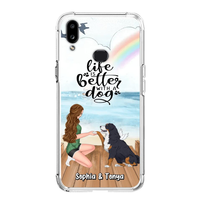 Custom Personalized Dog Mom Phone Case - Gift Idea For Dog Lovers - Life Is Better With A Dog - Case for iPhone & Samsung