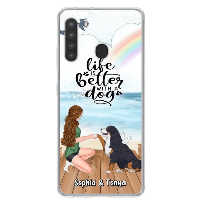 Custom Personalized Dog Mom Phone Case - Gift Idea For Dog Lovers - Life Is Better With A Dog - Case for iPhone & Samsung