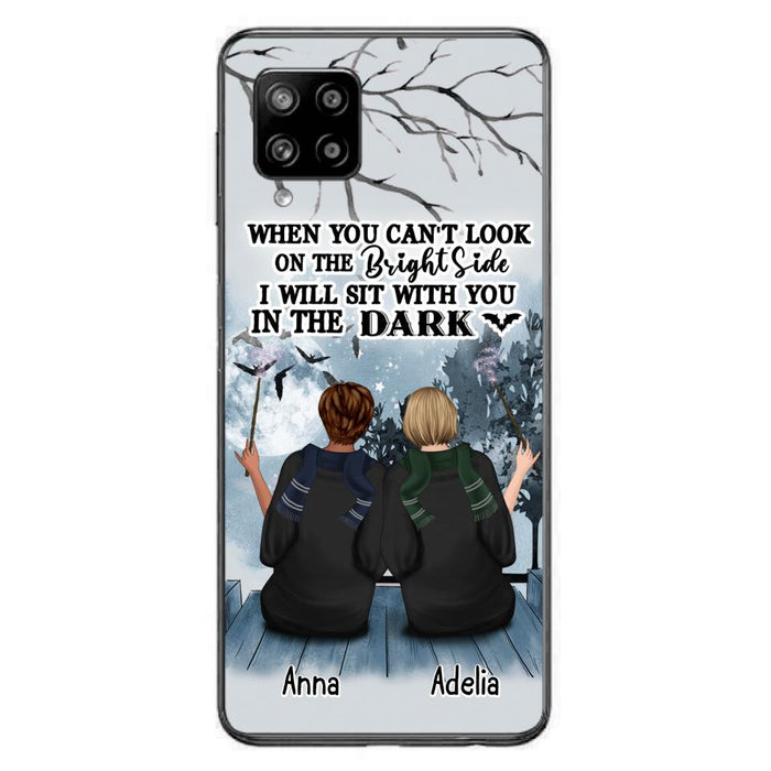 Custom Personalized Friends Witches Phone Case - Upto 4 Witches - Halloween Gift Idea For Friends/Sisters - When You Can't Look On The Bright Side I Will Sit With You In The Dark - Case for iPhone/Samsung