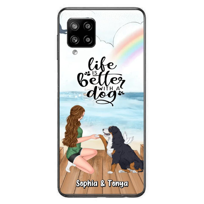 Custom Personalized Dog Mom Phone Case - Gift Idea For Dog Lovers - Life Is Better With A Dog - Case for iPhone & Samsung