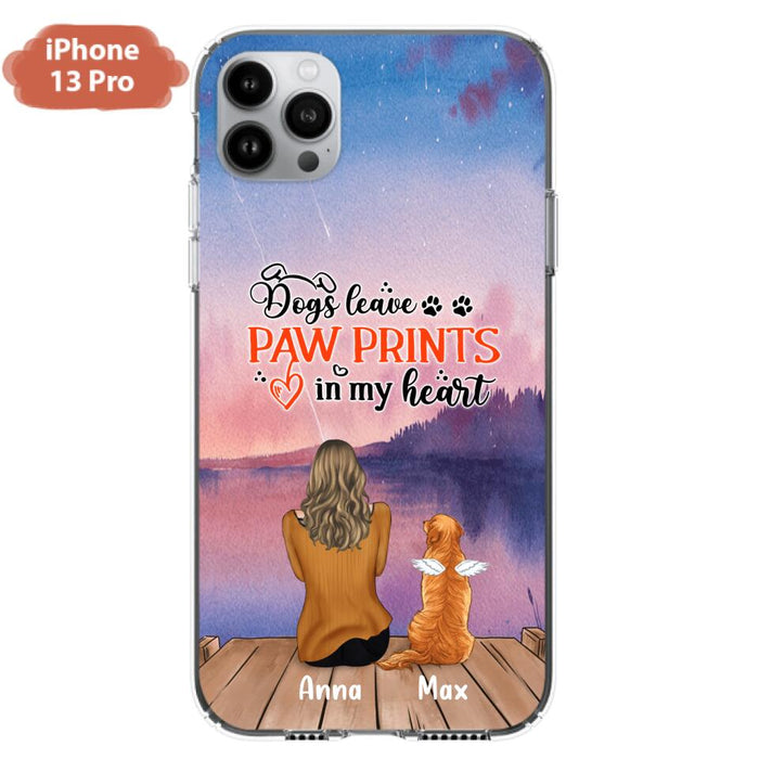 Custom Personalized Dog Phone Case - Upto 4 Dogs -  Gift Idea For Dog Lover - My Angel Has Paws - Case For iPhone And Samsung