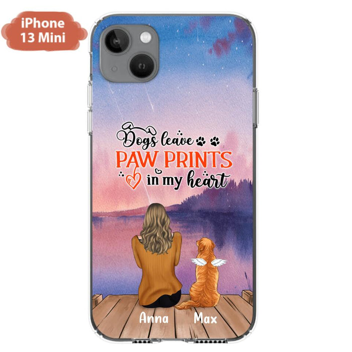 Custom Personalized Dog Phone Case - Upto 4 Dogs -  Gift Idea For Dog Lover - My Angel Has Paws - Case For iPhone And Samsung