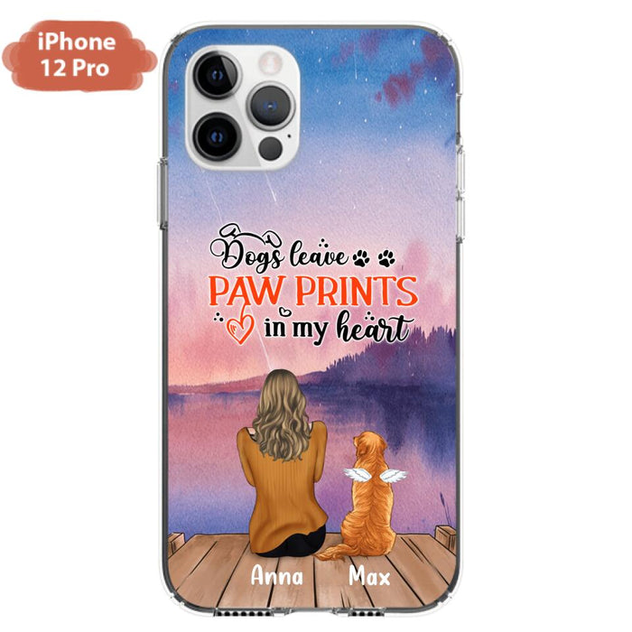 Custom Personalized Dog Phone Case - Upto 4 Dogs -  Gift Idea For Dog Lover - My Angel Has Paws - Case For iPhone And Samsung