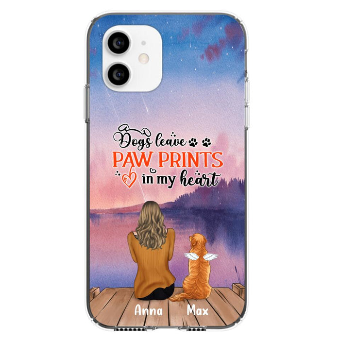 Custom Personalized Dog Phone Case - Upto 4 Dogs -  Gift Idea For Dog Lover - My Angel Has Paws - Case For iPhone And Samsung