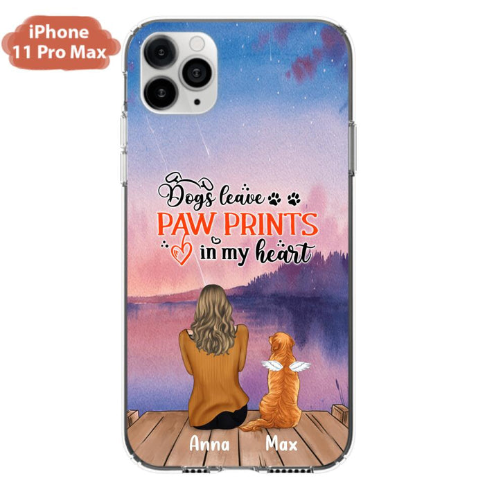 Custom Personalized Dog Phone Case - Upto 4 Dogs -  Gift Idea For Dog Lover - My Angel Has Paws - Case For iPhone And Samsung