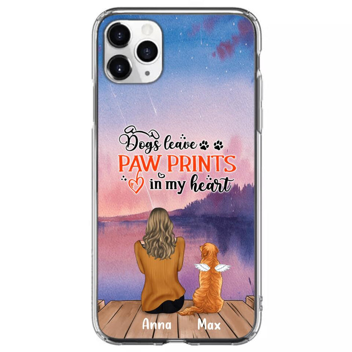 Custom Personalized Dog Phone Case - Upto 4 Dogs -  Gift Idea For Dog Lover - My Angel Has Paws - Case For iPhone And Samsung