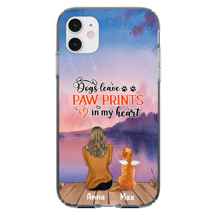 Custom Personalized Dog Phone Case - Upto 4 Dogs -  Gift Idea For Dog Lover - My Angel Has Paws - Case For iPhone And Samsung