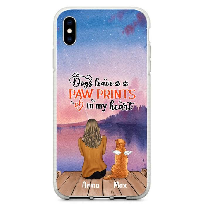 Custom Personalized Dog Phone Case - Upto 4 Dogs -  Gift Idea For Dog Lover - My Angel Has Paws - Case For iPhone And Samsung