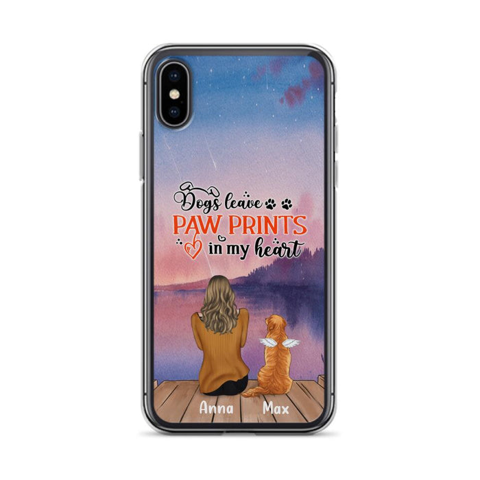 Custom Personalized Dog Phone Case - Upto 4 Dogs -  Gift Idea For Dog Lover - My Angel Has Paws - Case For iPhone And Samsung