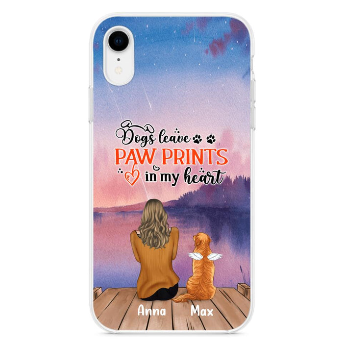 Custom Personalized Dog Phone Case - Upto 4 Dogs -  Gift Idea For Dog Lover - My Angel Has Paws - Case For iPhone And Samsung