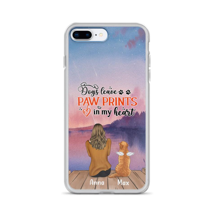 Custom Personalized Dog Phone Case - Upto 4 Dogs -  Gift Idea For Dog Lover - My Angel Has Paws - Case For iPhone And Samsung