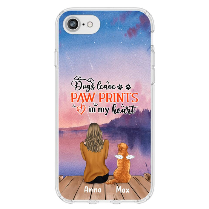 Custom Personalized Dog Phone Case - Upto 4 Dogs -  Gift Idea For Dog Lover - My Angel Has Paws - Case For iPhone And Samsung