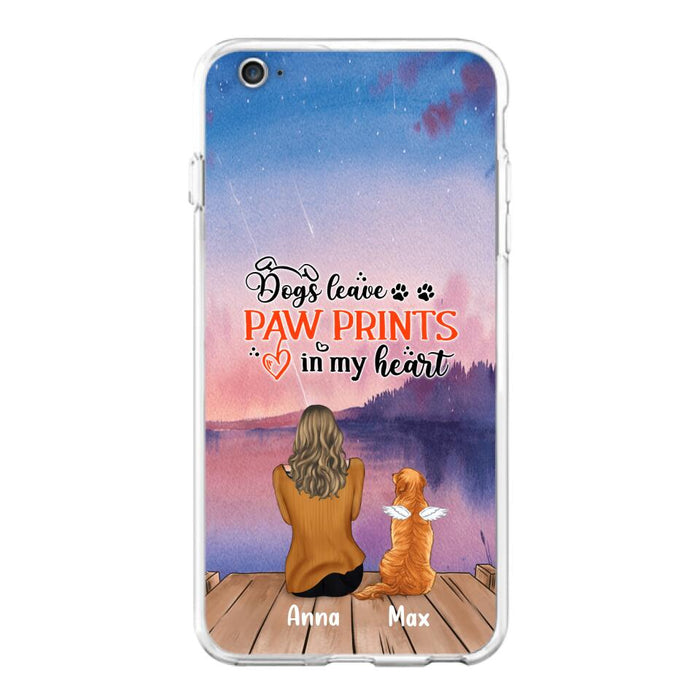 Custom Personalized Dog Phone Case - Upto 4 Dogs -  Gift Idea For Dog Lover - My Angel Has Paws - Case For iPhone And Samsung