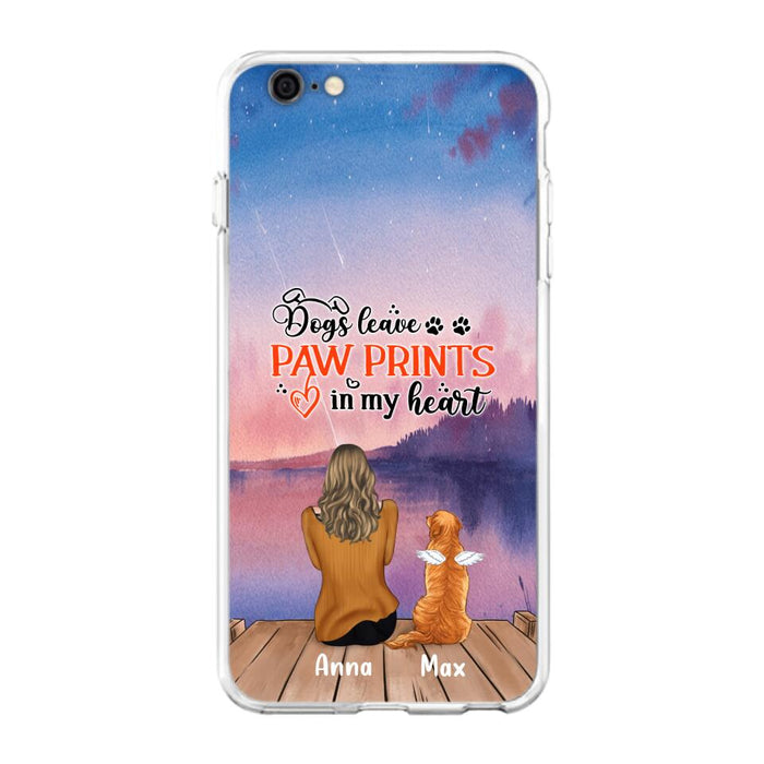 Custom Personalized Dog Phone Case - Upto 4 Dogs -  Gift Idea For Dog Lover - My Angel Has Paws - Case For iPhone And Samsung